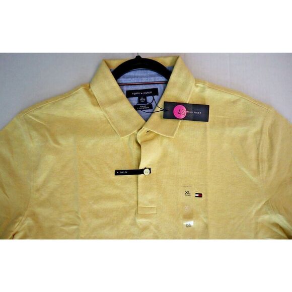 Tommy Hilfiger Men's Sz XL Yellow Heather Slim Fit S/S Tommy Polo Shirt - Picture 6 of 9